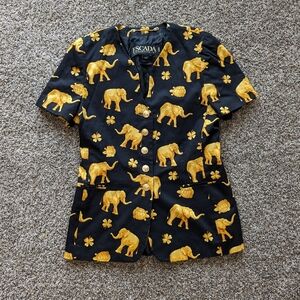 Vintage Rare Escada Black Gold Blazer Size 38